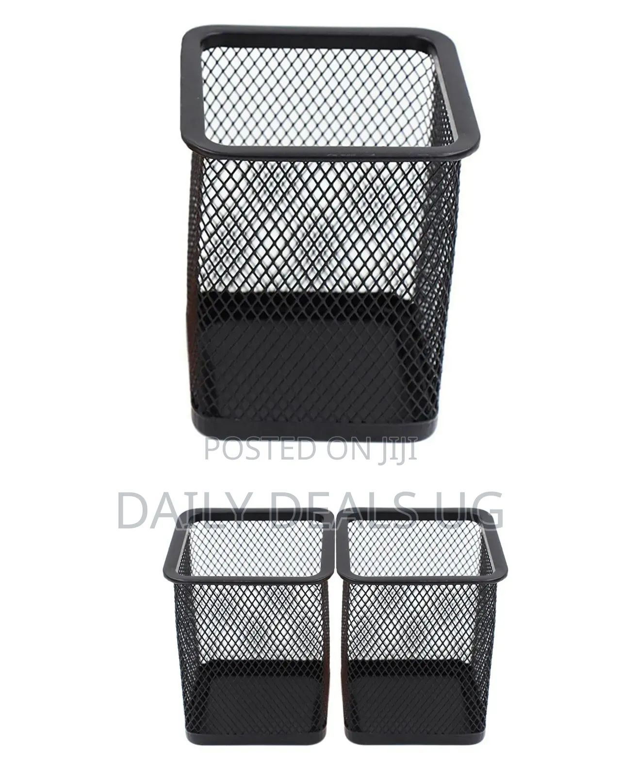 Metal Pen Pot Square Mesh Pencil Holder Container Organizer