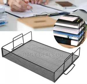 Mesh Document Organizer, Iron File Tray, Stackable for Books Documents