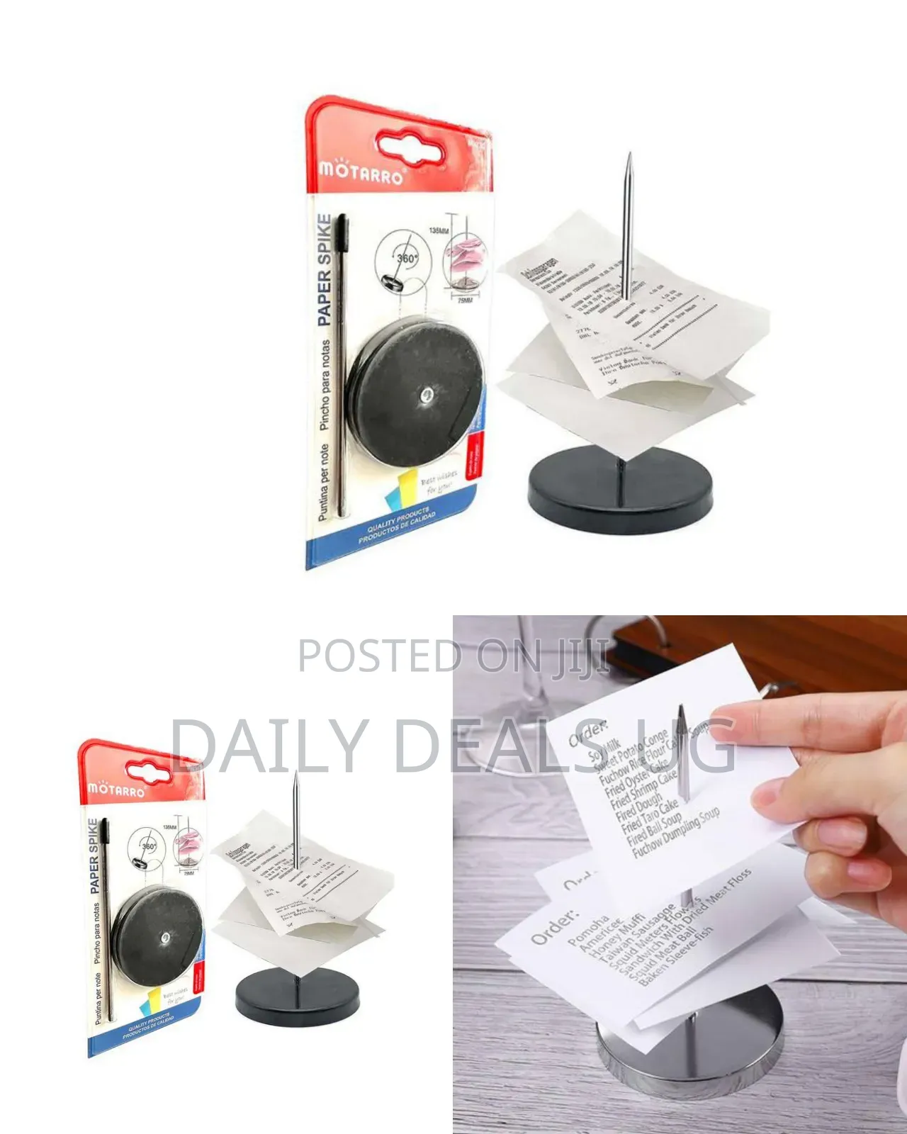 Receipt Holder Spike for Desk, Stainless Steel Ticket Stabber