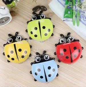 Ladybug Shaped Tooth Brush Holder With Suction Cup Toothpaste Holder