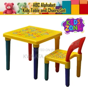 Abc Table and Chair Set Alphabet Childrens Plastic - Kids Toddlers