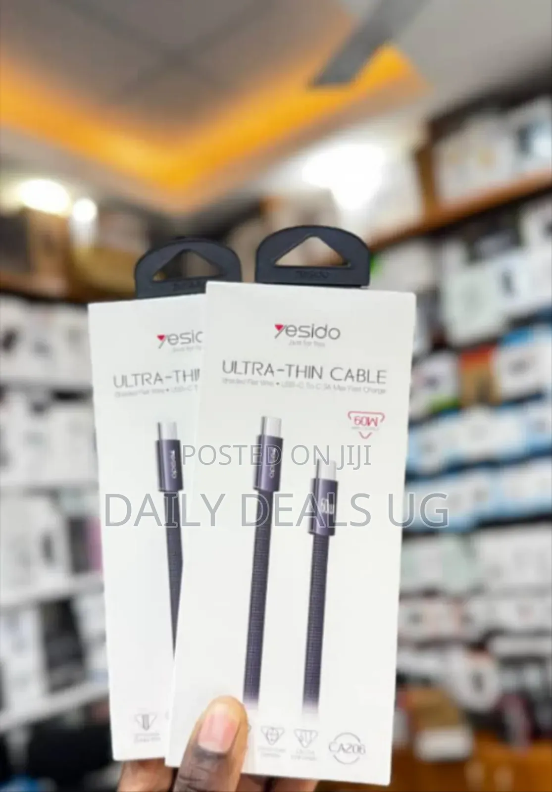 Yesido Ultra Thin Cable C to C 60w Max Output Cable