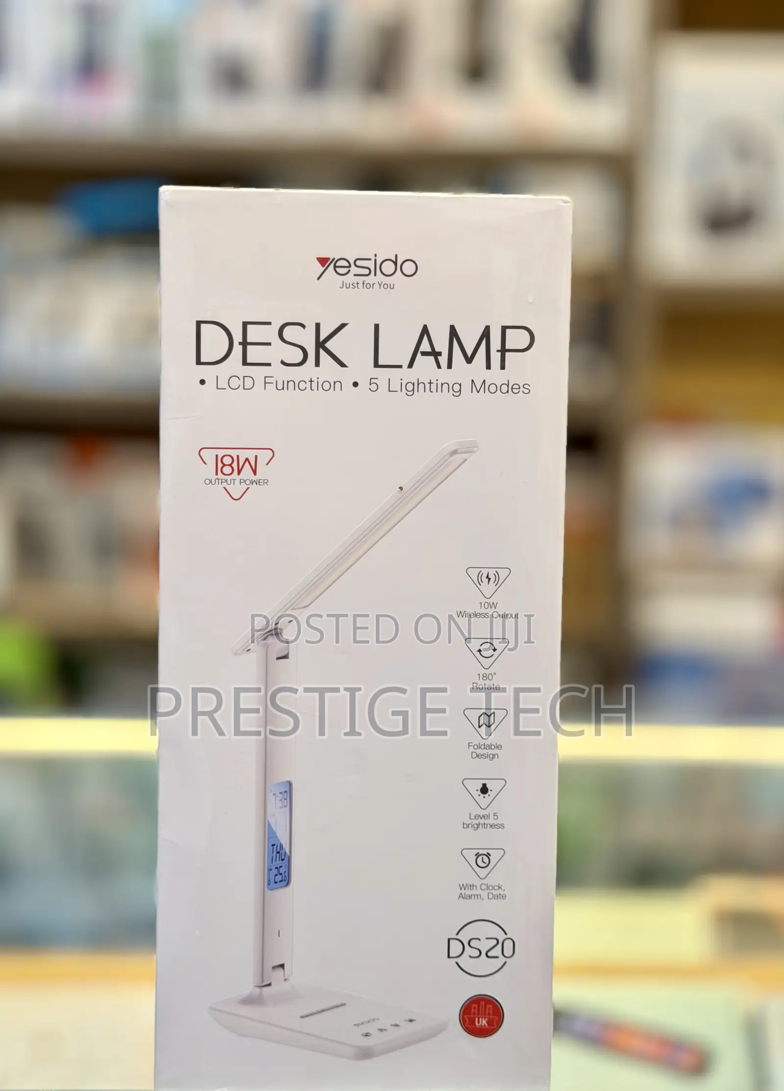 Yesido Desk Lamp, 5 Lighting Modes, LCD Function, Wireless Charging
