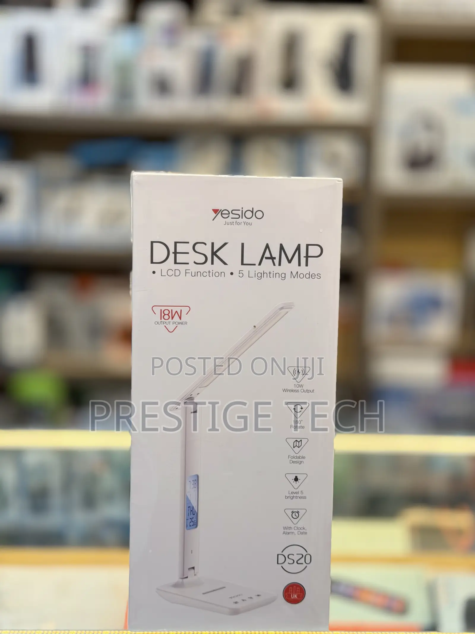 Yesido Desk Lamp, 5 Lighting Modes, LCD Function, Wireless Charging
