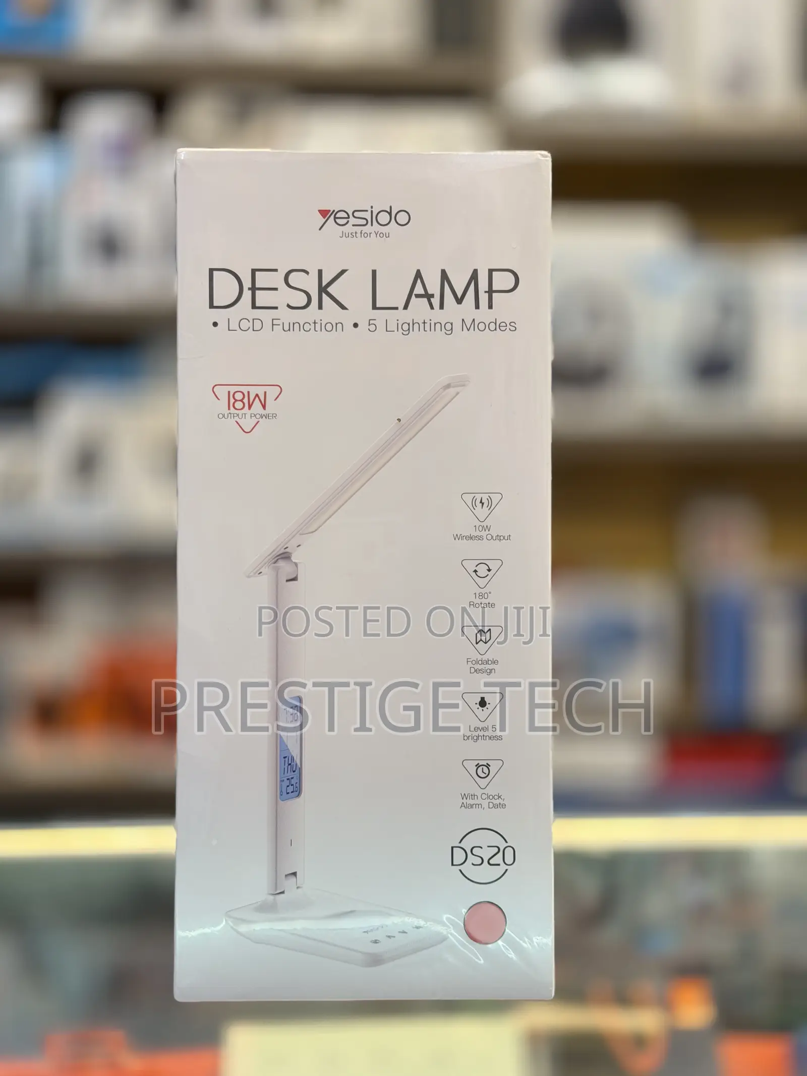 Yesido Desk Lamp, 5 Lighting Modes, LCD Function, Wireless Charging