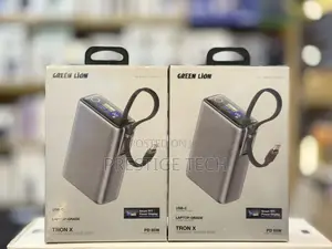 Green Lion Tron X 20000mah 65w Power Bank, Built-in 65w Usb C Cable