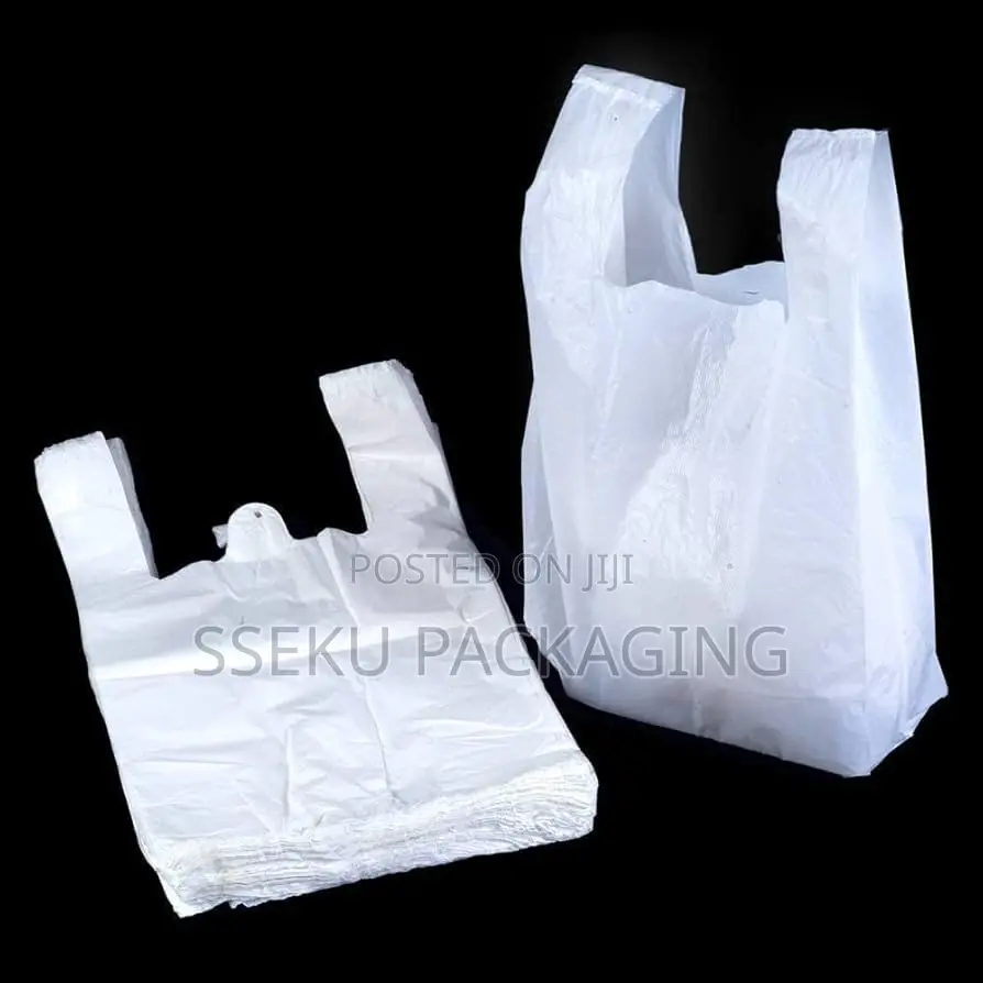 4 Bundles of White Polythene Bags White Size 15