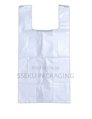 4 Bundles of White Polythene Bags White Size 15