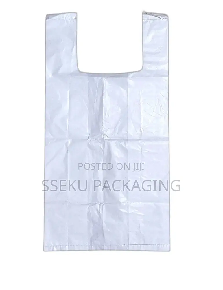 4 Bundles of White Polythene Bags White Size 15