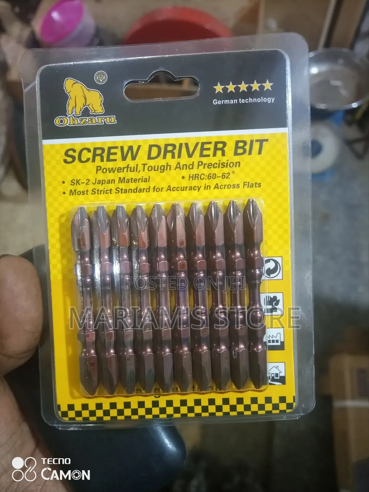 Screwdriver Bit Set With 10 Pieces With a "German Technology" Design.