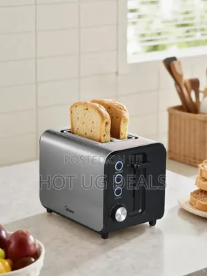 Midea 2 Slice Stainless Steel Toaster- Silver Black