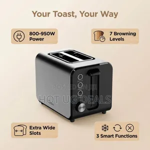 Midea 2 Slice Stainless Steel Toaster- Silver Black