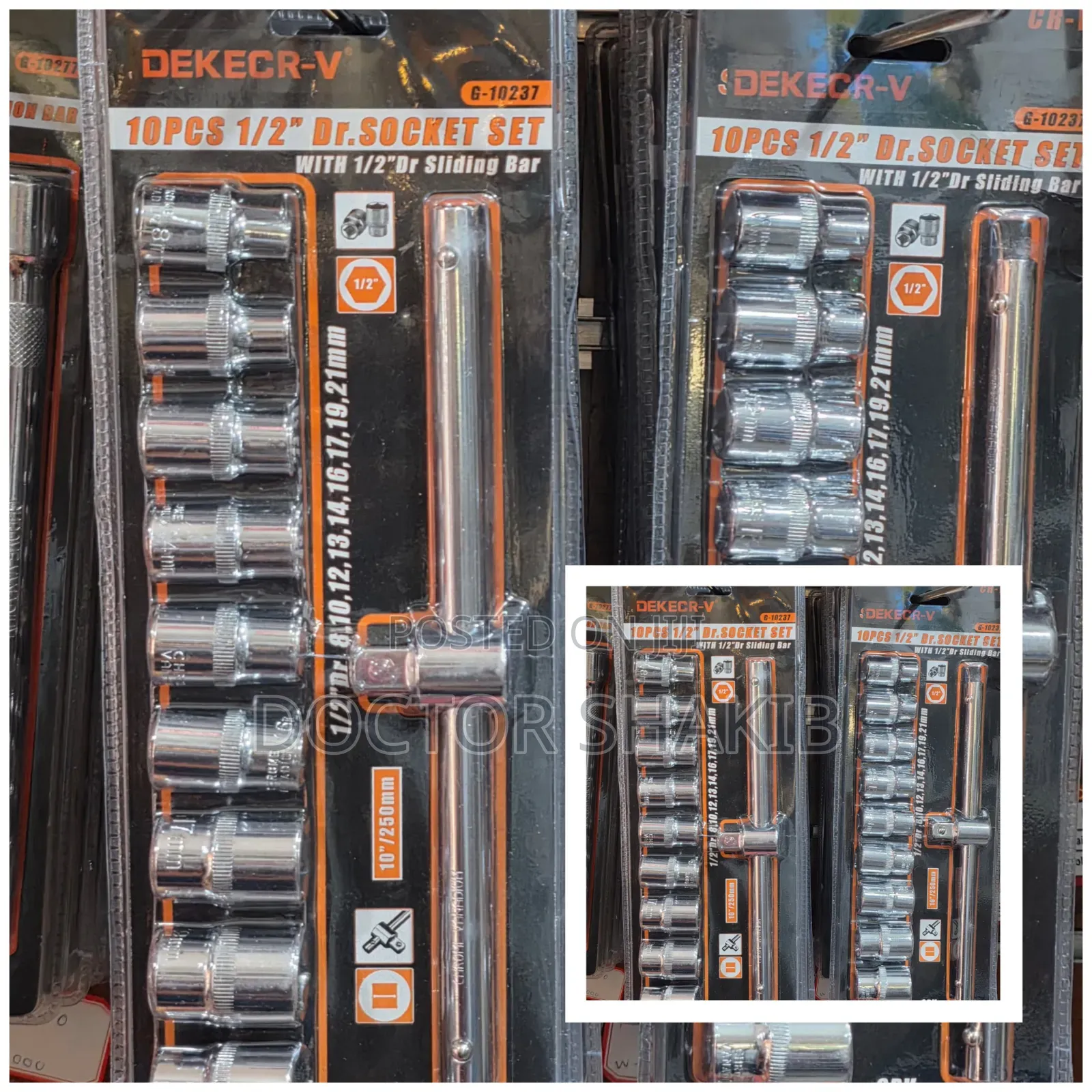 Dekecr-v Brand 10-piece 1/2-inch Drive Socket Set