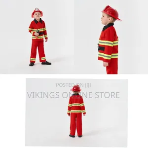 Kid's Red Firefighter Role-Play Costume Set