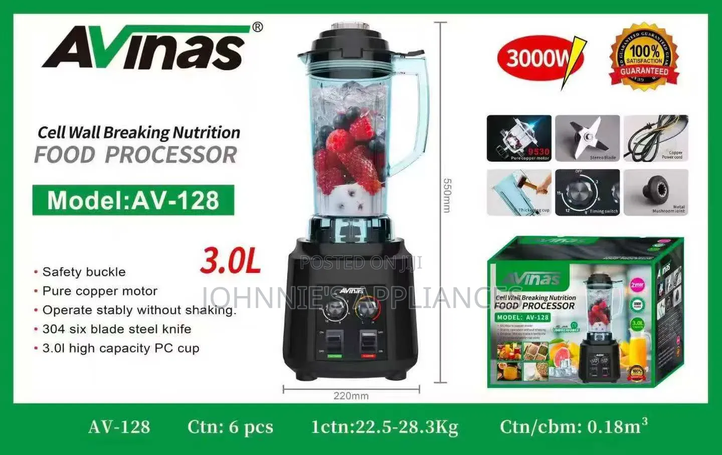 3.0l Avinas Commercial Blender/ Food Processor