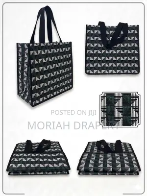 Geometric PVC Reusable Wooven Shopping Bags