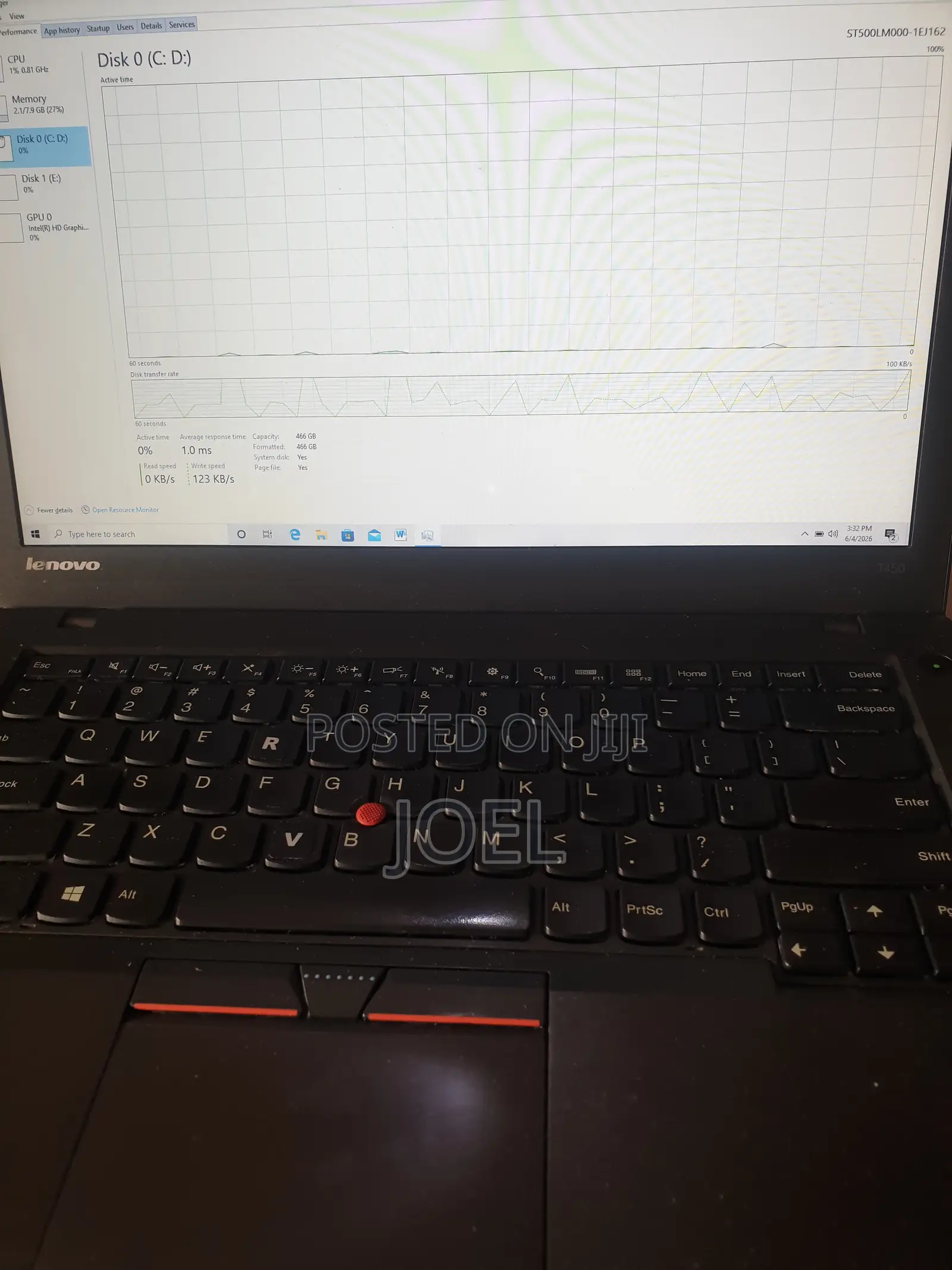 Laptop Lenovo 8GB Intel Core i5 HDD 500GB