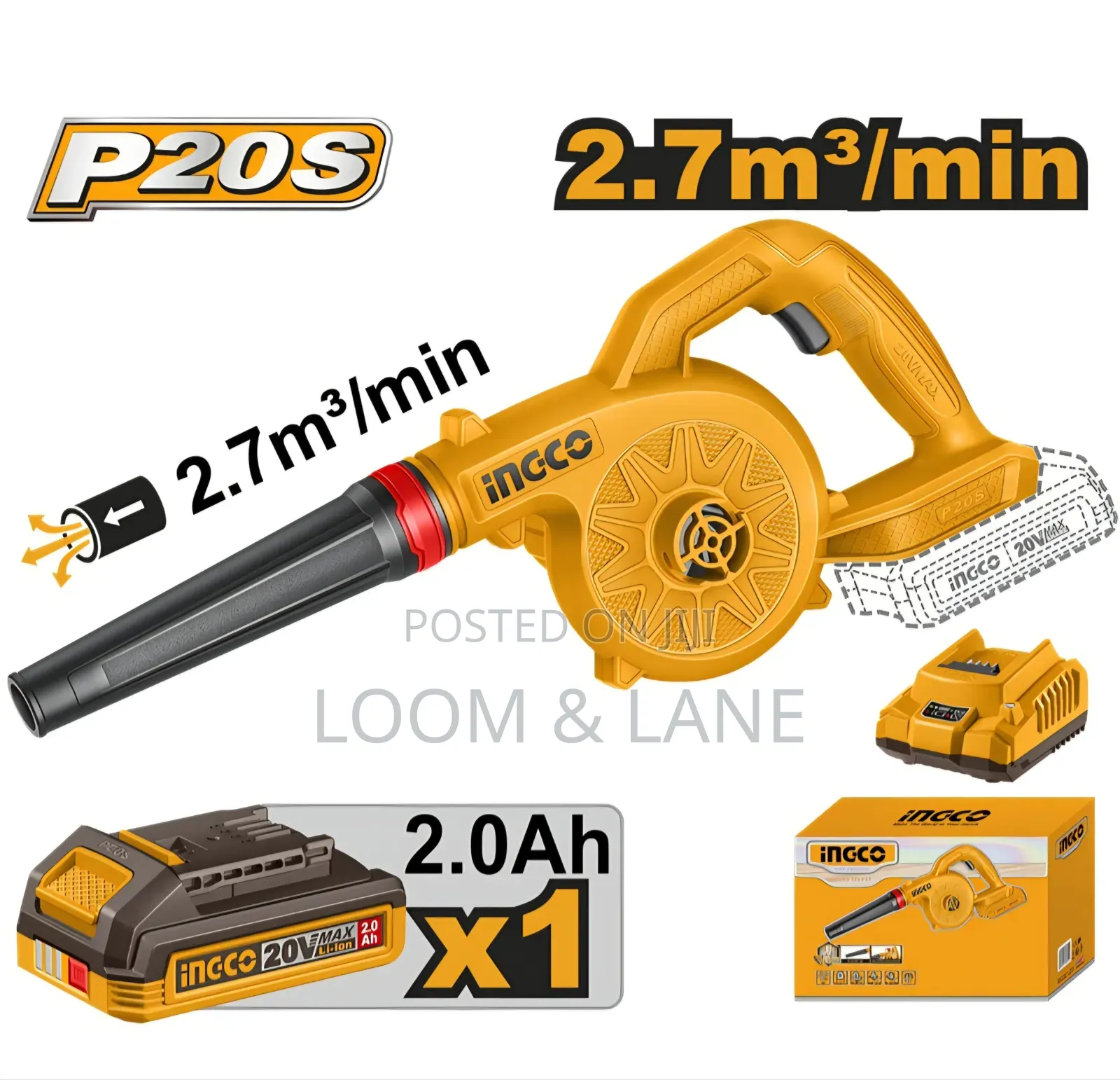 Ingco 20v Li-Ion Cordless Blower