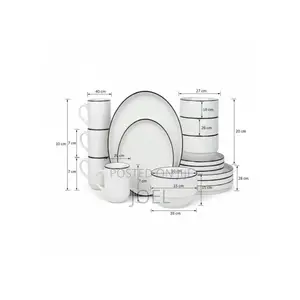 Dinner Set With Plates, Cups, Bowls