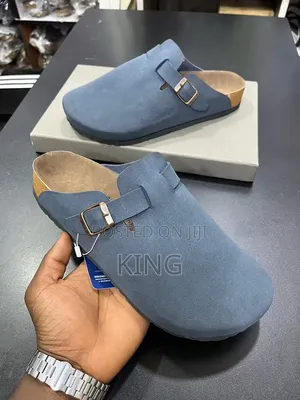 Birkenstock Boston Clogs in Suede With Buckle Strap