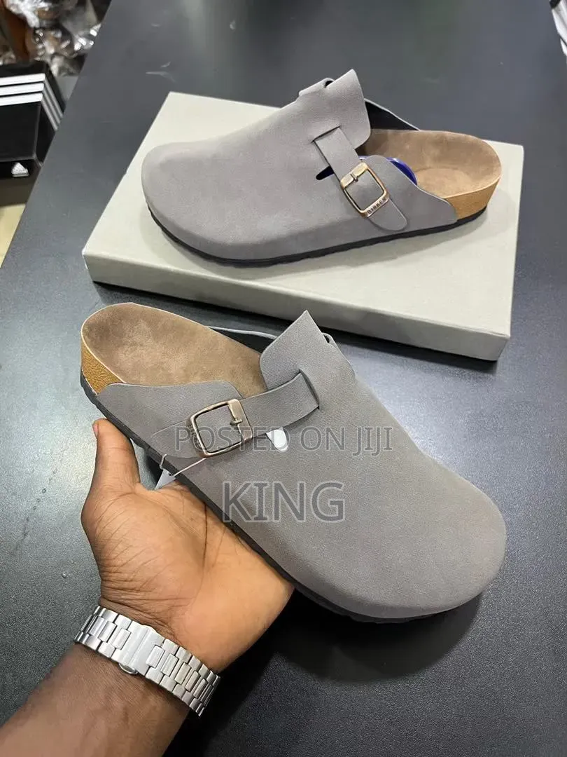 Birkenstock Boston Clogs in Suede With Buckle Strap