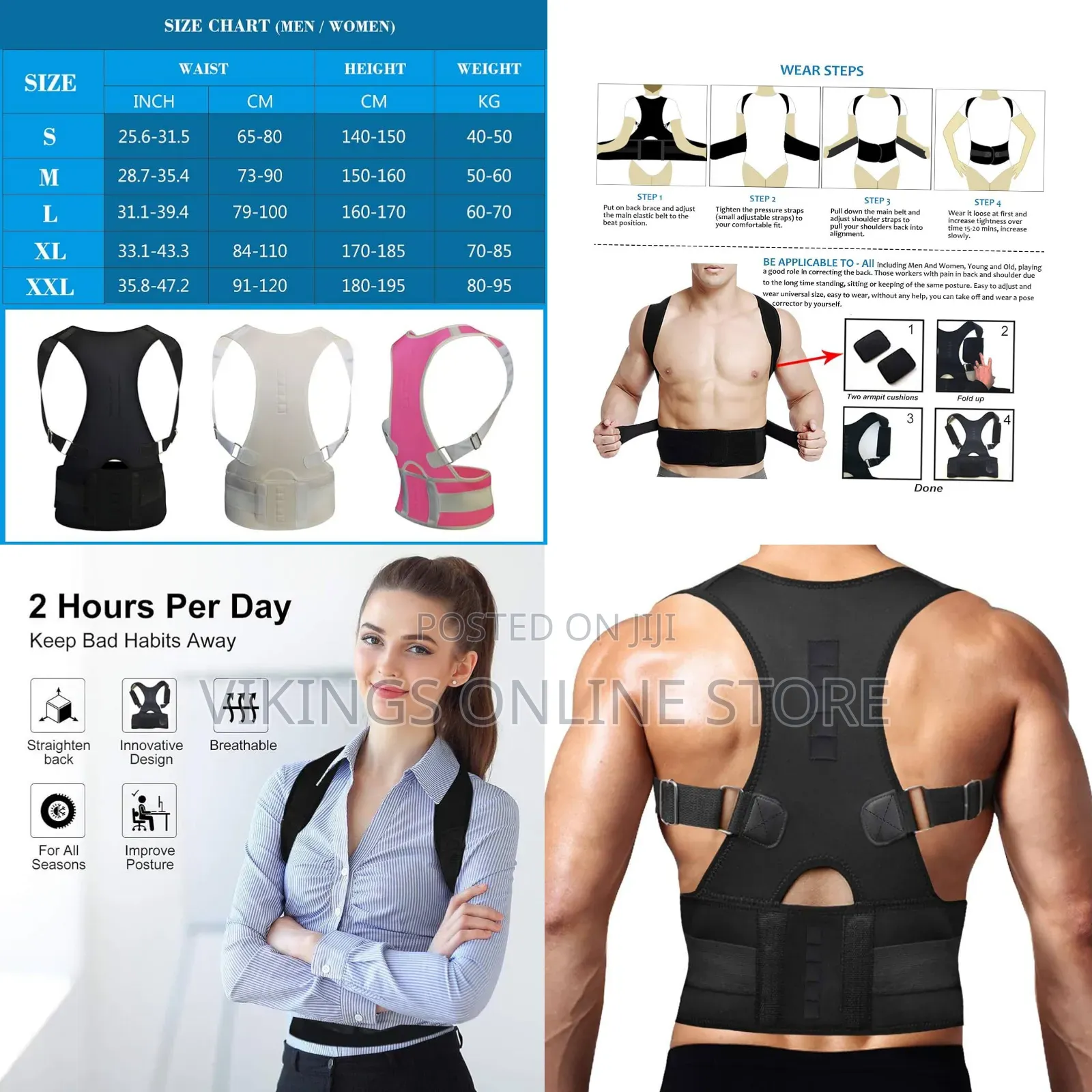Thoracic Back Brace Posture Corrector - Magnetic Support For Neck