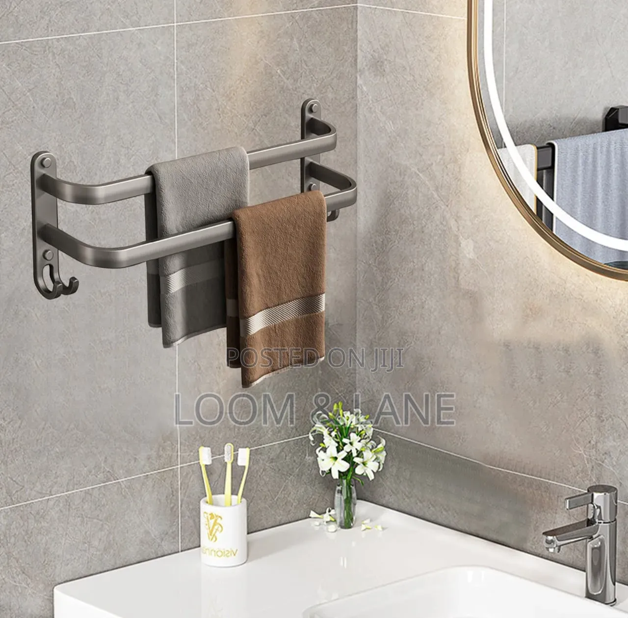 Stainless Steel Double-Rod Towel Rack