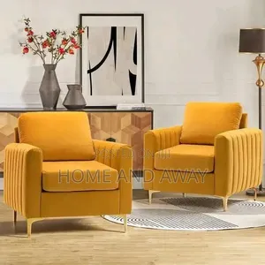 A Pair of Two Single Velvet Sofas Any Colour From 850,000/- On Order