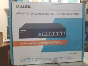 D-Link 6 Port 10/100 Long Range Poe+Surveillance Switch