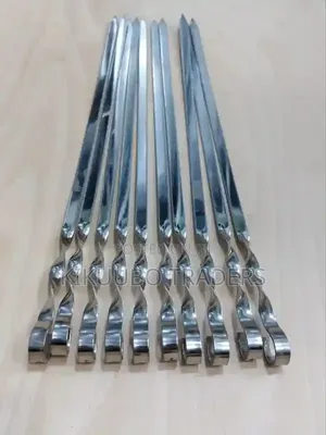 (10pc) Stainless Steel Heavy Duty BBQ Skewers