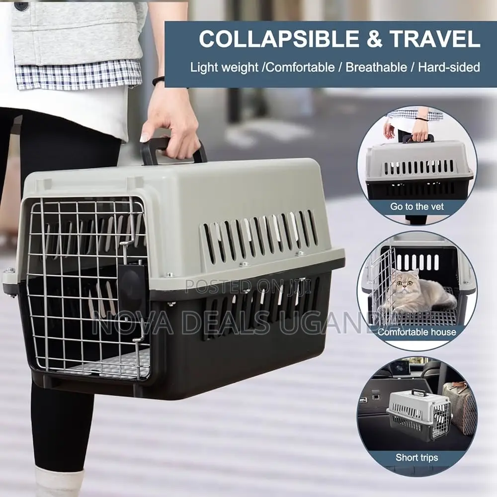 Portable Hard Sidedpetcarrier Carry Breathable Crate Puppy Cage Kennel