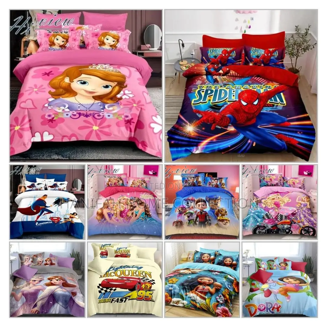 Kids Cartoon Printed Bedsheet Set