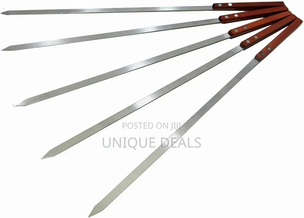 (8pcs) Flat Barbecue Skewers, Stainless Steel, 60 Cm