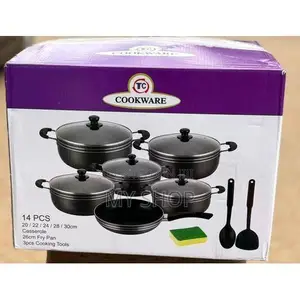 Tornado 17 Piece Non-Stick Saucepan Cookware Pots, Black