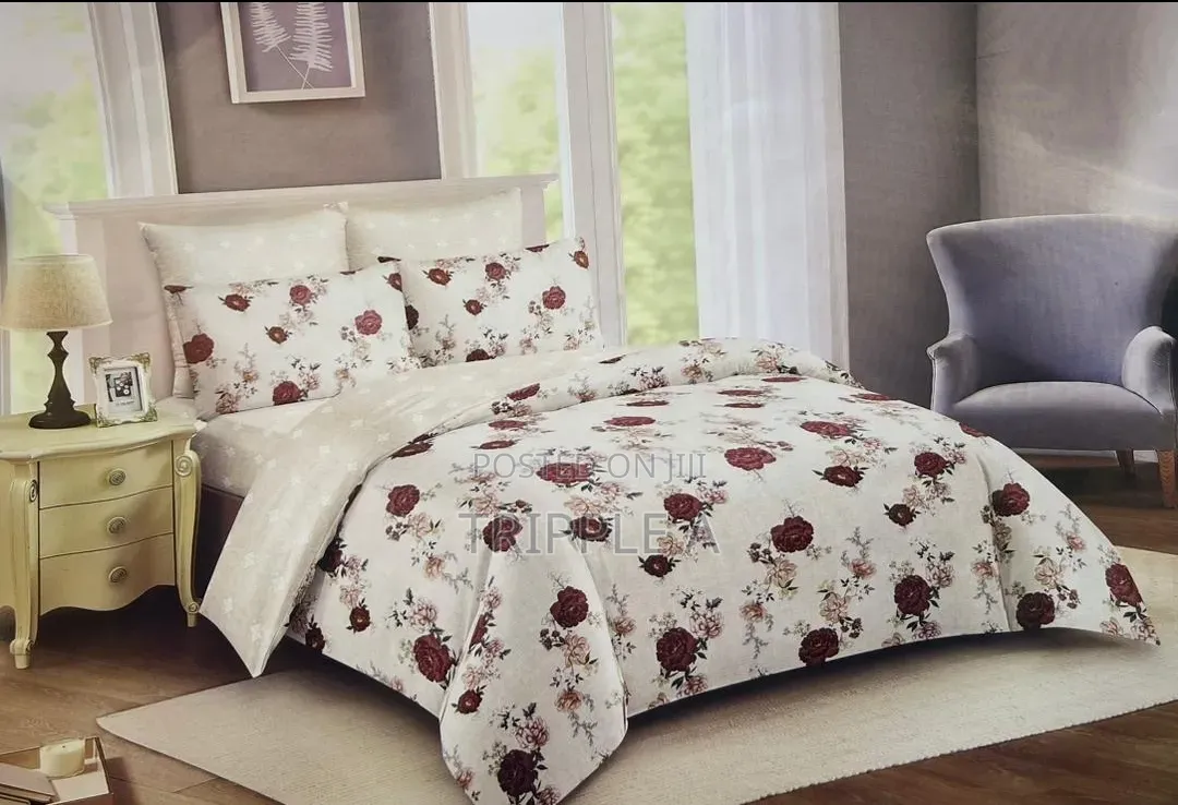 Creamish - Brown Floral Duvet Set