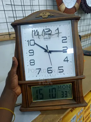 Sonam Quartz LCD Wall Clock, Model 14027.