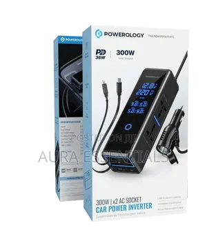 Powerology 300w Car Power Inverter Dc 12v to 220v Ac