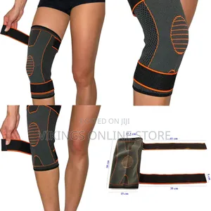 Knee Brace With 2 X Drawstrings, Black/Orange