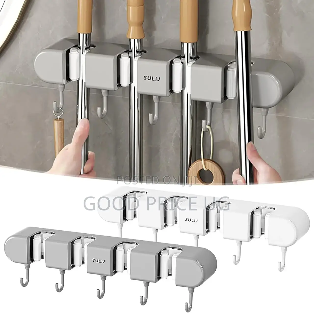Wall-Mounted Mop and Broom Holder Organizer