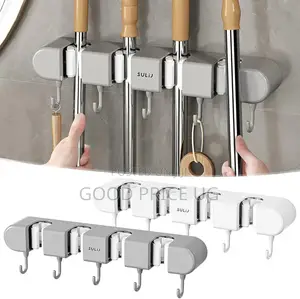 Wall-Mounted Mop and Broom Holder Organizer