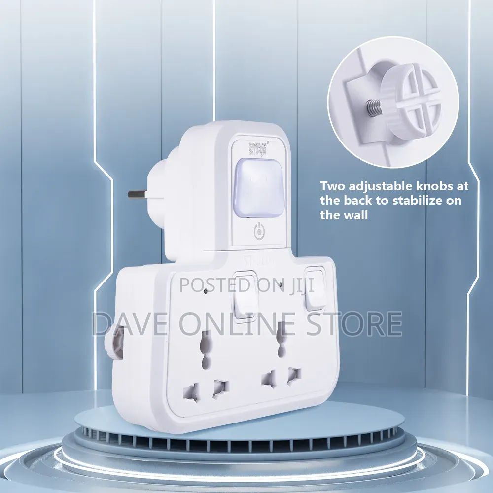 2-Outlet Extension Socket Uk Plug With Night Light (St-3601)