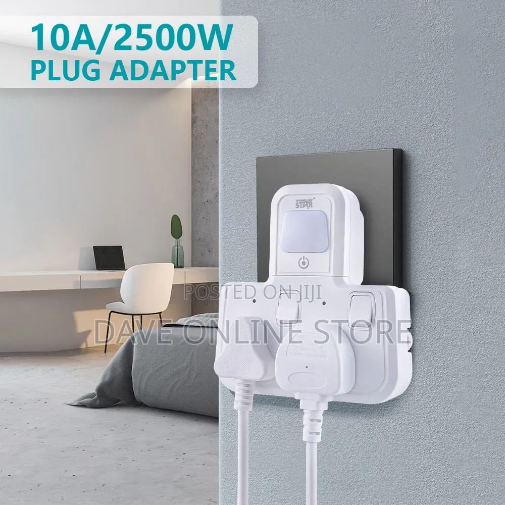 2-Outlet Extension Socket Uk Plug With Night Light (St-3601)