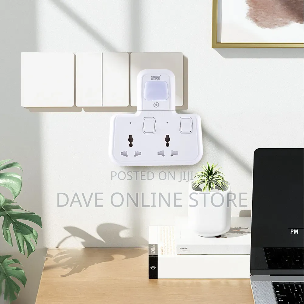 2-Outlet Extension Socket Uk Plug With Night Light (St-3601)