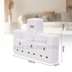 Winning Star Uk Plug Extension Socket – 3 Outlets, 2500w, 10a,