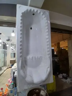 Durable White Bathtub Is Constructed From Abs Plastic