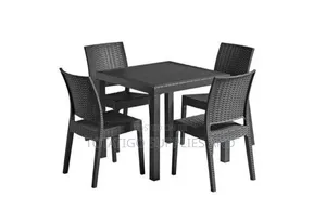 Four Seater Plastic Strong Chair Set With Center Table