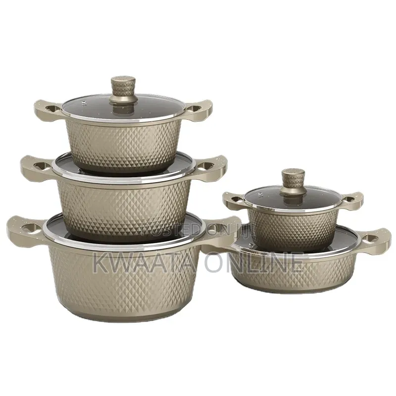 Cookware Set Pots and Pans Non Stick Kitchenware (5pc + 5pc Glass Lids