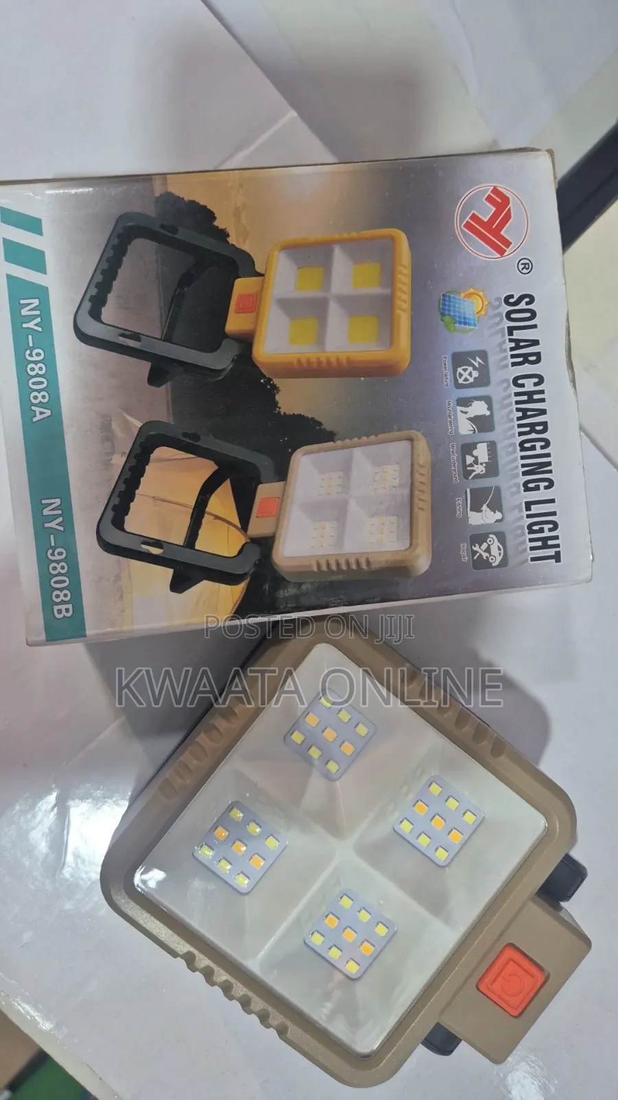 Solar Rechargeable Led Work Light With Adjustable Foldable Stand Lamp