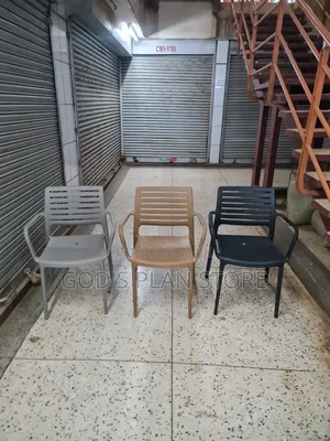 3pcs Armrest Stripped Back Dining Plastic Chairs Plastic Chairs