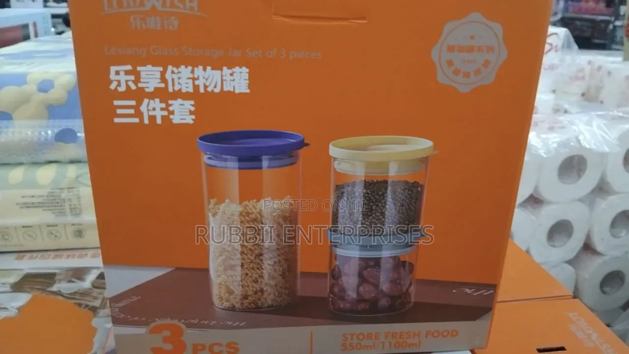 Food Storage Jar 3pc ~ (1100ml, 550ml)